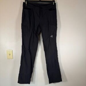 Eddie Bauer Womens Black Cargo Hiking Pants Size 8 Lightweight Nylon Spandex